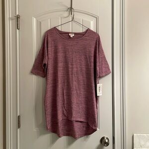 LuLaRoe “Irma” Heathered Pink Top - XS